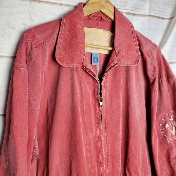 Cambridge Dry Goods Light Red Safari Cinched Waist Lightweight Jacket Size Large - Picture 2 of 11